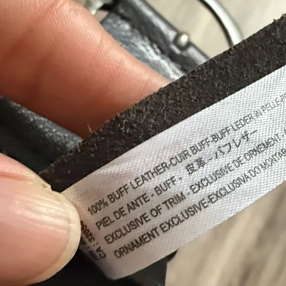 Free People Black Leather Belt with Silver Buckle M/L - Picture 5 of 5